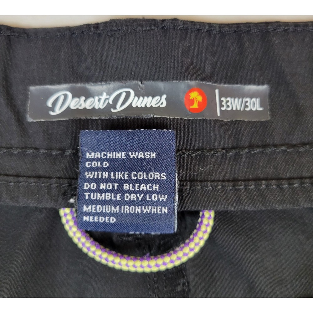 Desert Dunes Mens Black Nylon Spandex Tech Athletic Golf Outdoor Pants 33W 30L - Picture 6 of 9